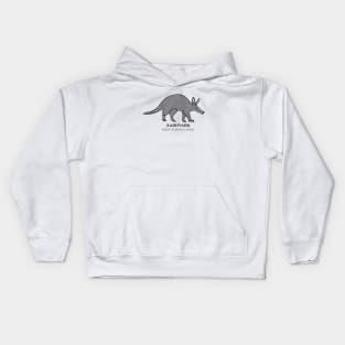 Aardvark with Common and Latin Names - animal design - on white Kids Hoodie